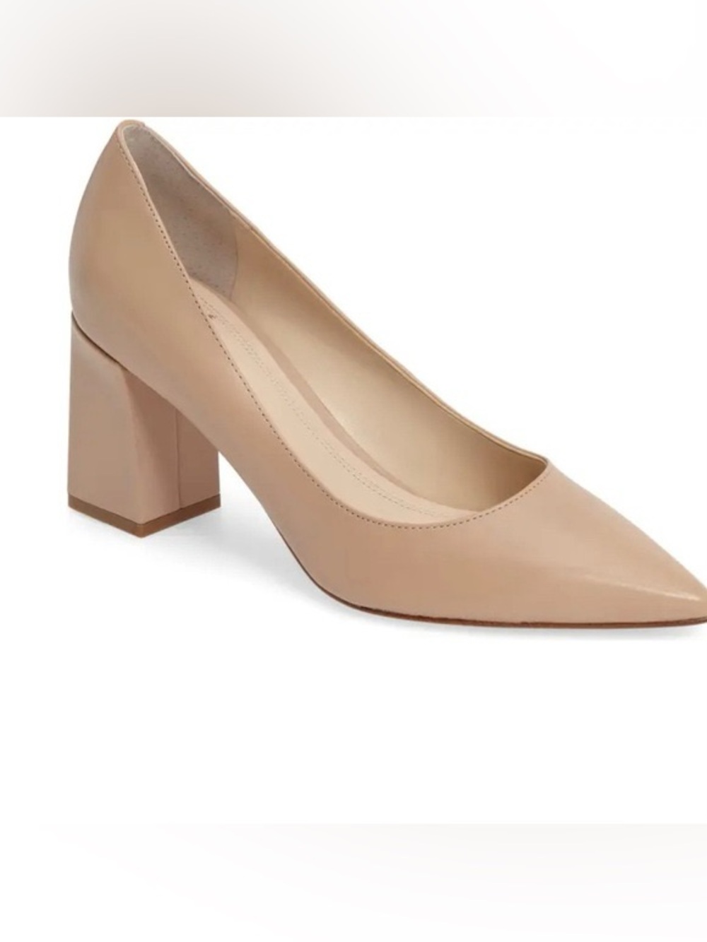 Mark Fisher Classic Block Heel Pumps in Nude